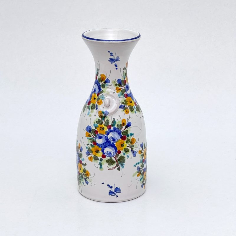 Bottiglia con decoro a roselline blu