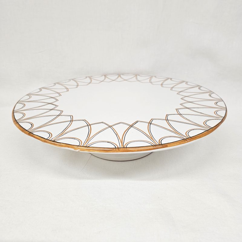 Alzata grande in avorio con fascia decorata